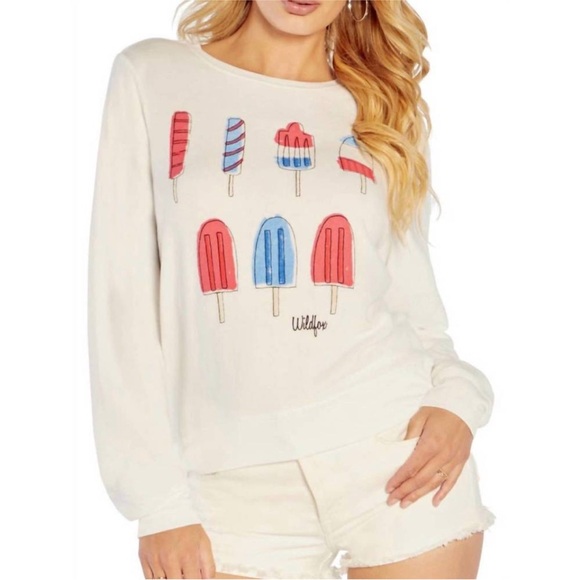 WILDFOX Take A Lick Sweatshirt Icecream in vanilla - Picture 1 of 16